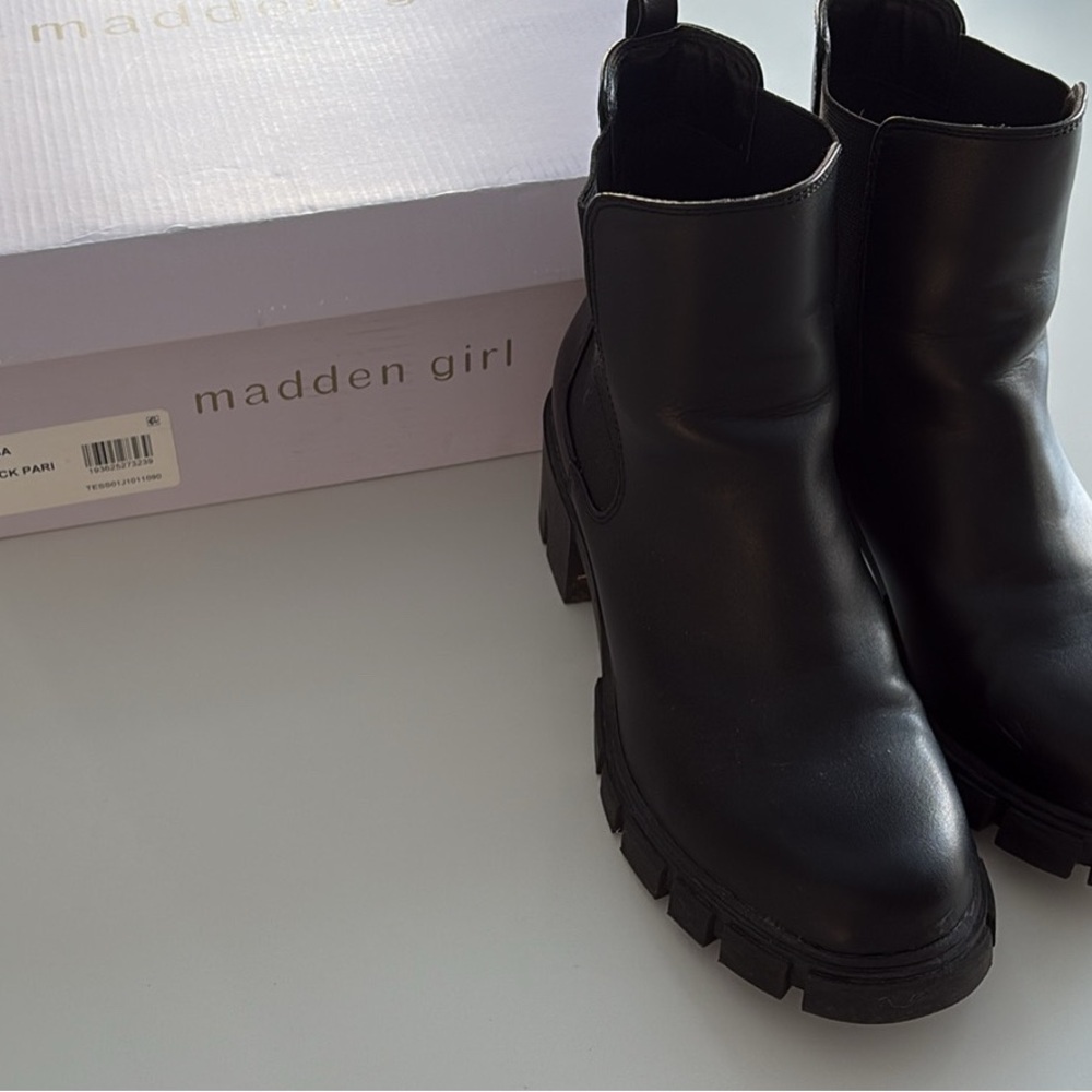 Madden Girl Tessa Sleek Black Ankle Booties